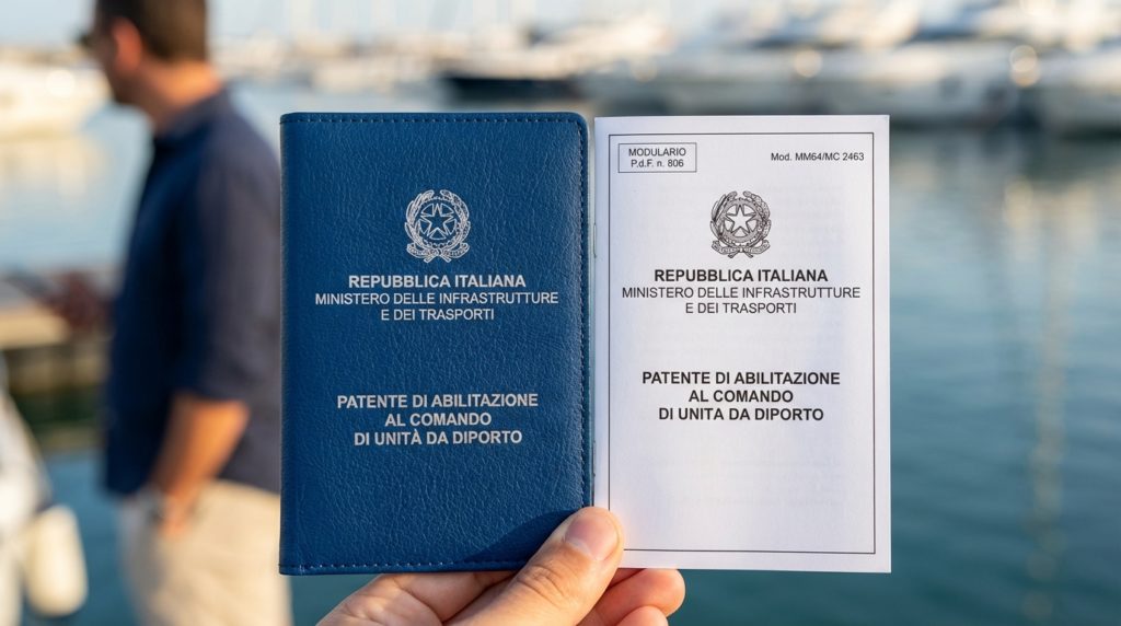 Образец итальянских прав на яхту Patente Nautica